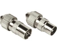 Hama 00205211 connettore coassiale 2 pz (Hama Coax Connector Set, 1 Male & 1 Female, Metal, Screw Attachment)
