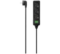 Hama - Multipresa 3 posizioni Schuko, spina Schuko, cavo 3 metri, nero, con switch on/off