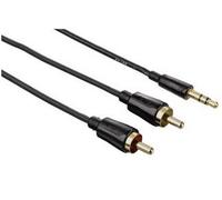 Hama 1.5m 2 x RCA - 3.5mm m/m cavo audio 15 m Nero NEW