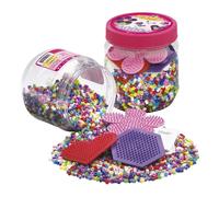 Hama 10.2051 2051 Heart 4,000 Beads & 3 Pegboards in Pink Tub, Multicolour, STK