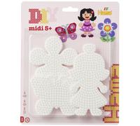 Hama 10.4583 Beads Pegboards, x3 Butterfly, Girl and Flower - White