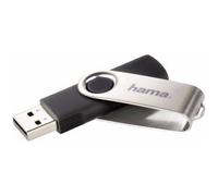 HAMA - Chiavetta USB 2.0 ruotabile, 32 GB 10 MB/s, Nero/Argento