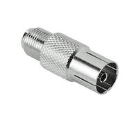 Hama 122488 F Coaxial Acciaio inossidabile - Adattatore per cavo F, Coassiale, Male connector/Female connector, Acciaio inossidabile