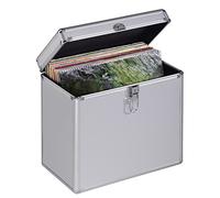 Hama 181435 Valigetta Porta LP in Alluminio, Capacità 50 Dischi, Argento