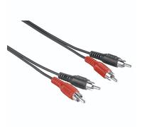 Hama 2 cavi RCA - 2xcinch (cavi di connessione, stereo, RCA a cestino, 2,5 m, audio) nero