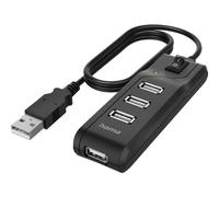 Hama Hub USB 2.0 da tavolo, 4 porte, switch ON/OFF, cavo integrato, ne Hama