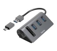 Hama 200140 5 Porte Hub USB 3.0 Con lettore di schede SD incorporato, con spina
