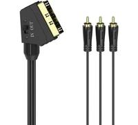 Hama 205156 RCA / Scart AV Cavo [3x Spina RCA - 1x Spina SCART] 1.5 m Nero