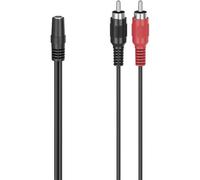 Hama 205186 00 RCA / Jack Audio Adattatore [1x Presa jack da 3.5 mm - 2x Spina
