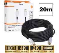 Hama 20m Cavo HDMI Attivo Ottico Collegamento 4K 3D per TV Proiettore Blu-Ray