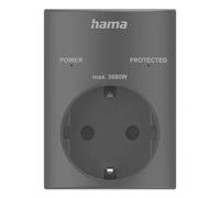 Hama Adattatore per presa con protezione da sovratensione, 16 A, adattatore con contatto di protezione tipo F, 250 V, 3680 W, spie di controllo, maggiore protezione da contatto, protezione per TV, PC