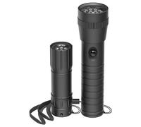 Hama 228612 LED-Taschenlampe FL-DUO, mit Batterien, Aluminium, 2er-Set Torcia t