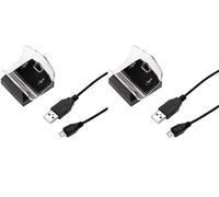 Hama 2x Pacco USB Caricabatteria Dock Station per Sony PS4 Controllore Game-Pad