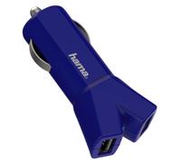 Hama 3,4A Speed 2-Port USB Auto Caricabatterie Rapido Accendisigari Blu