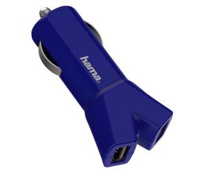Hama 3,4A Speed Caricatore Rapido USB 2 Porte Accendisigari Blu