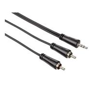 Hama 3.5mm jack to 2x RCA 5m cavo audio 2 x RCA Nero NEW