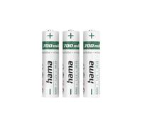 Hama 3 batterie ricaricabili AAA NiMH 700 mAh (3 batterie ricaricabili, ricarica rapida, bassissima autoscarica, 1,2 Volt, per telefono fisso, giocattolo, rasoio, telecomando, fotocamera, flash)