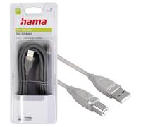 Hama 3M Cavo USB 2.0 di Collegamento Tipo A su B Spina Dati