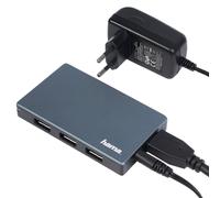 Hama 4-Port USB 3.0 Attivo Usb-Hub con Alimentatore Adattatore Switch per PC