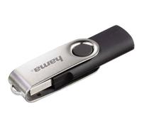 HAMA - Chiavetta USB 2.0 ruotabile, 8 GB 10 MB/s, Nero/Argento