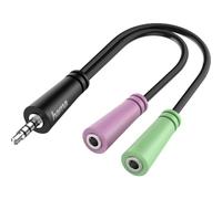 Hama Adattatore Jack 3,5 mm 4 poli M/2x F per cuffie con microfono