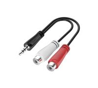 Hama Adattatore Audio Jack da 3,5 mm a 2 Prese RCA, HiFi Stereo Jack Adattatore per collegare Computer Portatile, Cellulare, Tablet e Altoparlanti, Amplificatore, impianto Stereo con RCA