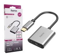 Hama 2in1 Adattatore-Audio Usb-C Su 3,5mm Jack Aux + Presa di Ricarica Corrente