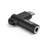 Hama Adattatore aux USB-C - Jack femmina 3,5 mm, spina angolare 90°, nero