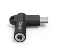 Hama Adattatore aux USB-C - Jack femmina 3,5 mm, spina angolare 90°, nero