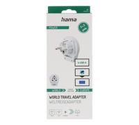 Multipresa Hama World to Europe 1 presa USB 2.4A compatibile internazionale bianca