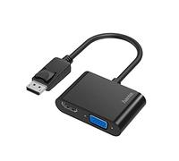 Hama Adattatore DisplayPort a VGA e HDMI, 4K Ultra HD, Full HD (adattatore 2 in 1 con connettore per display, presa HDMI e presa VGA per il collegamento di PC, laptop a schermo, TV, proiettore)