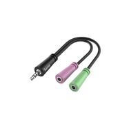 Hama Adattatore Jack 3,5 mm 4 poli M/ 2x Jack 3,5 mm F, per cuffie con microfono Hama