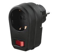 Hama Adattatore per presa (spina con contatto di protezione, adattatore con interruttore, interruttore on/off, adattatore, presa con contatto di protezione, risparmio energetico, risparmio