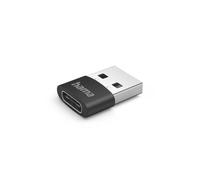 Hama Adattatore USB A - USB C (480 Mbps, USB 2.0, doppia schermatura, compatibile con tablet, telefoni) nero