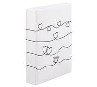 Hama Album fotografico "Heart Waves" (per barrette bianche, 100 pagine, massimo 200 foto 10 x 15 cm, dimensioni album 19 x 25 cm) bianco