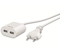 Hama Alimentatore USB con cavo lungo 1,9 m, 2,4 A, 2 x USB-A, bianco