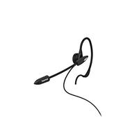 Hama Auricolari in-ear con microfono per telefoni cordless (jack da 2,5 mm, cuffie cablate, auricolari in-ear con microfono, mono, indossabili su un lato, con gancio, muto e clip) nero