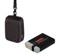 Hama Batteria + Borsa Hardcase per Canon NB-13L Powershot G7-X G9-X Mark 1 2 3