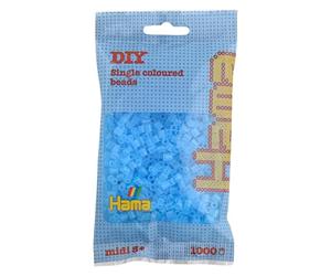Hama Beads 1.000 - Sacchetto di Ricarica per Perline, Colore: Acqua Traslucido