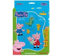 Hama Beads 7976 Peppa Wutz & Sister, Confezione Regalo Piccola con 2000 Midi Beads, Lavagna Trasparente, sagoma del Motivo, Carta da Stiro e Istruzioni, Divertimento per Grandi e piccini