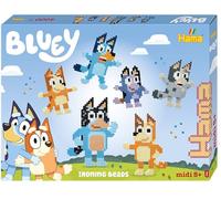 Hama Bluey - Set di perline termoadesive da applicare con ferro da stiro, 4000 perline con 2 pannelli forati quadrati, foglio di design e istruzioni, dai 5 anni in su, per bambini