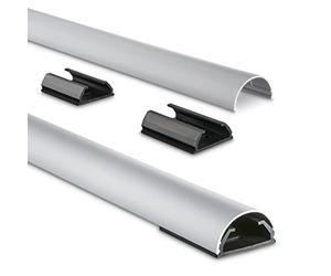 Hama - Canalina passacavi in alluminio 33mm, lunghezza 110 cm, argento