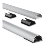 Hama Passacavi in alluminio, semi-circolare, 110 x 3,3 x 1,8 cm, argento