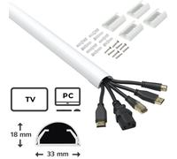 Hama Canalino In Alluminio 1M Per Cavi Da Muro E Da Pavimento Per TV HiFi PC