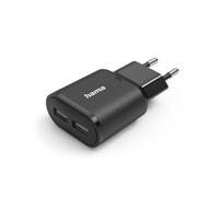 Hama Caricabatterie USB (2 x USB-A, 2.4A, 12 W, blocco adattatore CA da parete universale, tecnologia intelligente, blocco di ricarica di ricambio per smartphone Ipad e-reader cuffie altoparlanti