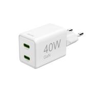 Hama caricabatterie veloce, GaN, 2x USB-C, super mini caricabatterie, PD, 40 W, bianco Chargeur USB 40 W bianco