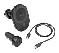 Hama - Caricabatterie Wireless da auto “MagCharge Car FC15”, Turbo Fast Charge, nero