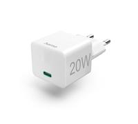 Hama Caricatore rapido USB-C 20W PD/Qualcomm (caricatore USB-C, caricatore USB-C, caricatore mini ideale iPhone, iPad, AirPods, smartphone, PD) Bianco