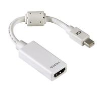Hama Cavetto Adattatore Mini Display Port M/HDMI F per Mac, Compatibile Thunderbolt, Conforme Vesa 1.1a, Doppia schermatura, ferrite, Bianco
