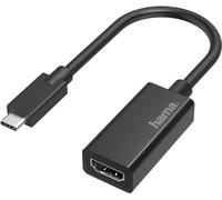 Hama Cavetto adattatore USB Type C M / HDMI F, Ultra HD 4K, nero [Pack PC] (Hama USB-C Male to HDMI Female Cable, Ultra-HD 4K,
